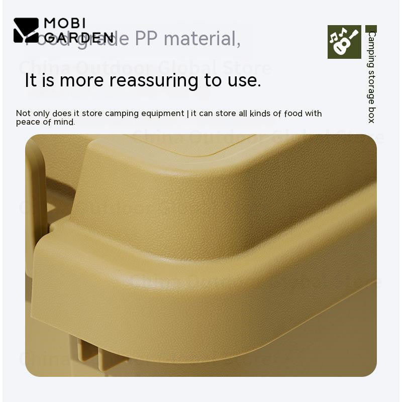MOBI GARDEN Hard Storage Box Outdoor 22L/50L/50L PRO Large Capacity Portable Storage Bags Food Grade PP Material Box Table Stackable Camping Hiking Beach Picnic Travel Heavy Duty Original MobiGarden