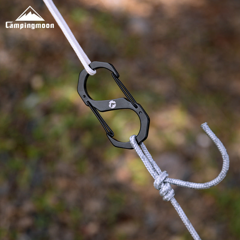 Campingmoon S-Shape Carabiner Double Hook Outdoor Camping Hiking Equipment Tool Tent Accessories SS-5 SS-7 2pcs Pack Set 5/7cm Stainless Steel Keychain Hanging up to 150kg Max Load Heavy Duty Original