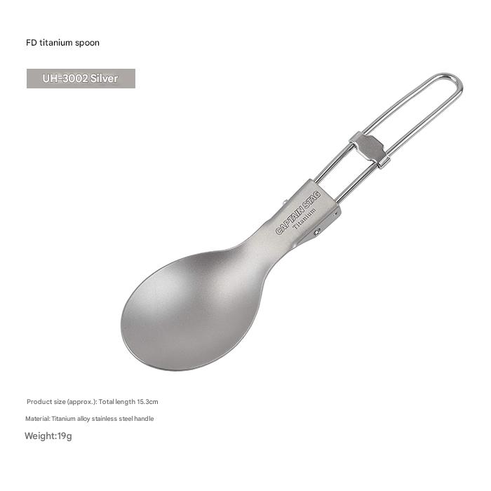 CAPTAIN STAG TITAN Cutlery Portable Ultralight Foldable Titanium Utensils Folding Spoon Fork Spork Chopstick Tableware Kitchenware Cookware Equipment