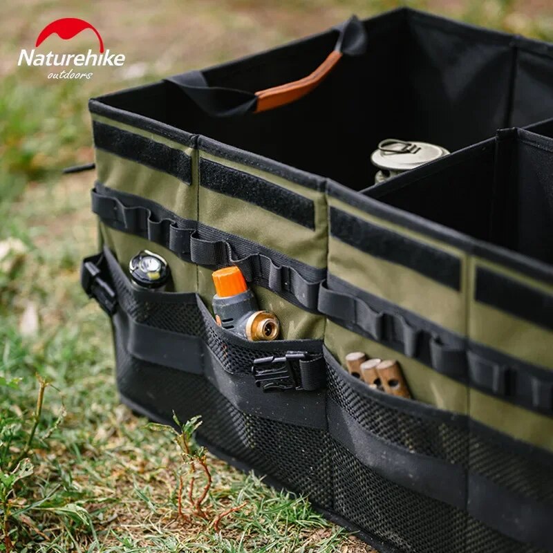 Naturehike Clothes Storage Folding Box 30L/60L Tool Cabinet Multiple Interlayer Tableware PE Cardboard Box Storage Equipment Camping Hiking Travel Oxford Cloth Heavy Duty Original Nature Hike