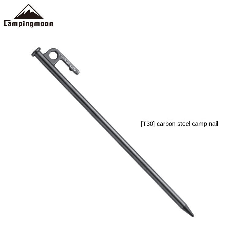 CAMPINGMOON Black Carbon Steel Peg Stakes Pack of 6pcs or 8pcs 20cm 30cm 40cm Length Outdoor Camping Ground Nail Tent Wind Rope Line Pegs Stakes Set Lot Camping Moon Heavy Duty Original Metal Nails