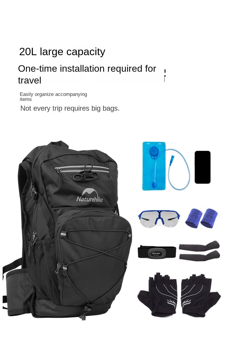Naturehike CIELO Cycling Backpack Portable Lightweight Multifunctional Foldable 20L Large Capacity Hiking Backpack With Drinking Water Bladder