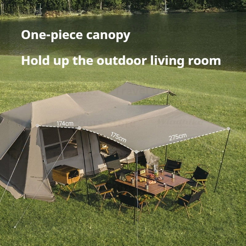 Naturehike VILLAGE 13 Automatic Tent Gen 2 Flagship Edition Upgraded Automatic Tent 4P Family Travel 150D Titanium Vinyl Pop Up Cabin