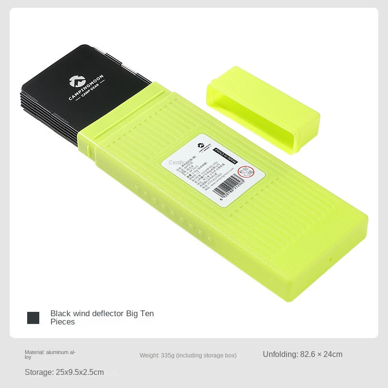 Campingmoon Aluminum Alloy Furnance Windshield Portable Lightweight Black Foldable Stove Head Stove Wind Shutter Wind Deflector Windproof Cover Camping