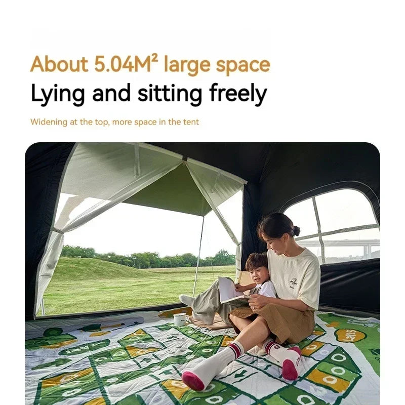 MOBI GARDEN Zero Home Edition 150 (Vinyl) Portable Lightweight 3-4 Persons Quick Automatic Pop Up Tent With Canopy Shelter Waterproof Outdoor Beach Travel