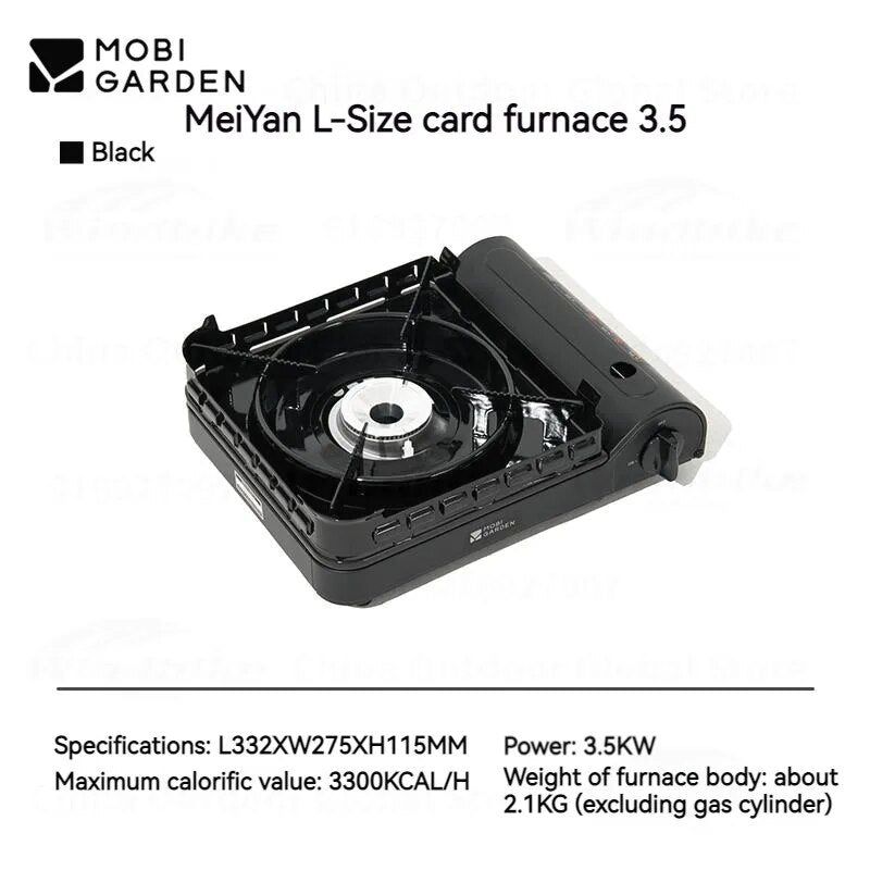 Mobi Garden MeiYan Large Butane Stove Camping Mini 3.5KW Firepower with Built-in Windshield Standard Gas Fuel Nozzle Type Canister Cassette Burner