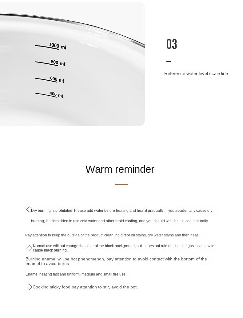 Mobi Garden Enamel Milk Pot Portable Lightweight Glazed Saucepan Small Soup Pot Outdoor Camping Cooking Utensil Kitchenware Food Grade Stainless Steel