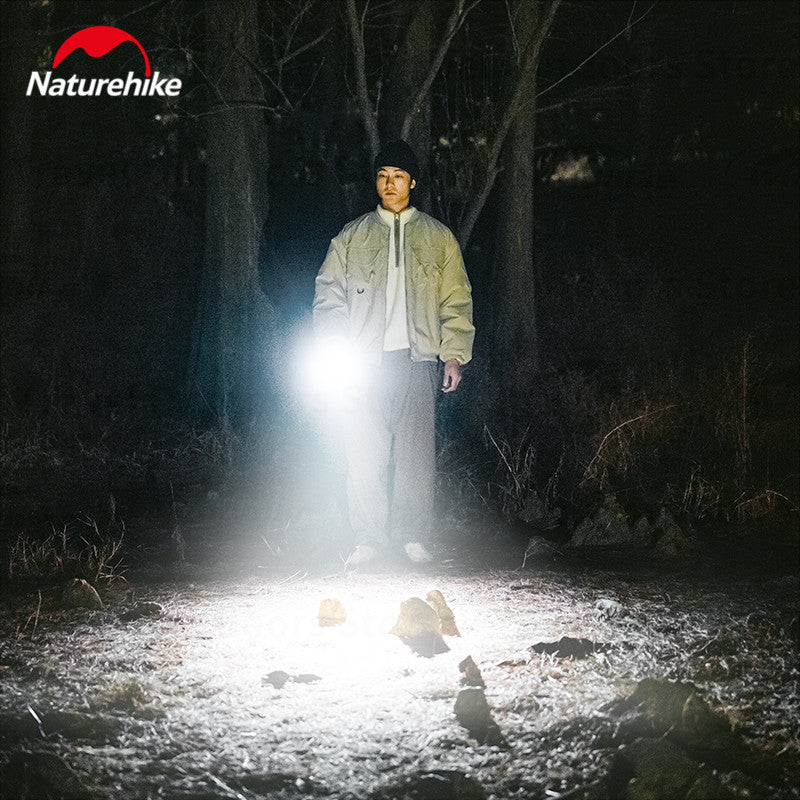 Naturehike LED Flashlight Portable Ultralight High Powered Electric Lamp Ambient Torch Lights Rechargeable Type-C Port Waterproof Irradiation Range
