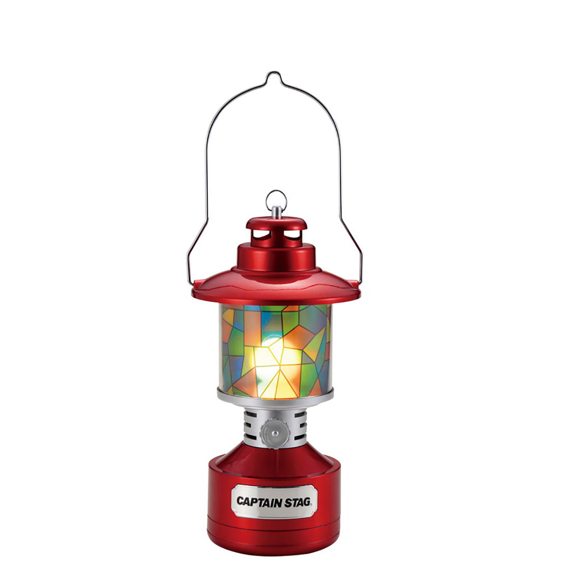CAPTAIN STAG UK-4057 Stained Glass Lantern Portable Lightweight Retro Style Ambient Atmosphere Lighting Lamp Light Twin Light LED Lantern Waterproof