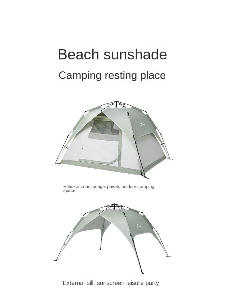 Naturehike CAPE 5 Fast Automatic Pop Up Tent 50+UPF Sun Protection Windproof Family Camping Hiking Travel Picnic Outdoor 3-4 persons Portable Camping Tent Heavy Duty Original Nature Hike