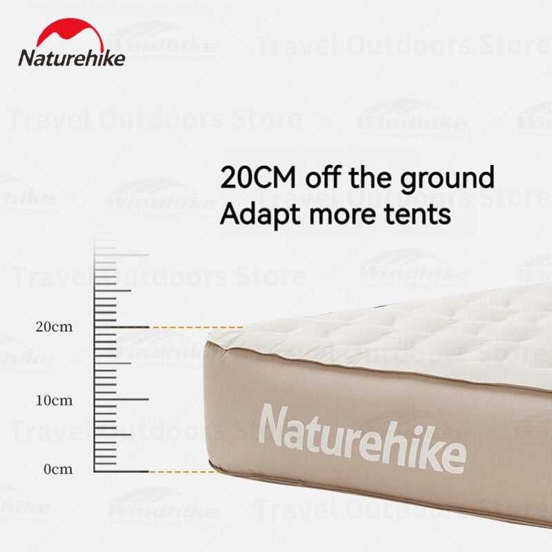 Naturehike Inflatable Mattress Outdoor Portable Lightweight 2-3 Persons Pad Inflatable Bed Built In Air Pump Inflation Height 20cm Thickened Mattress