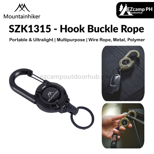 Mountainhiker SZK1315 Hook Buckle Rope Portable Multipurpose Anti Lost Telescopic Stretchable Lanyard 60cm Keychain Fastener Hiking Outdoor Camping Travel