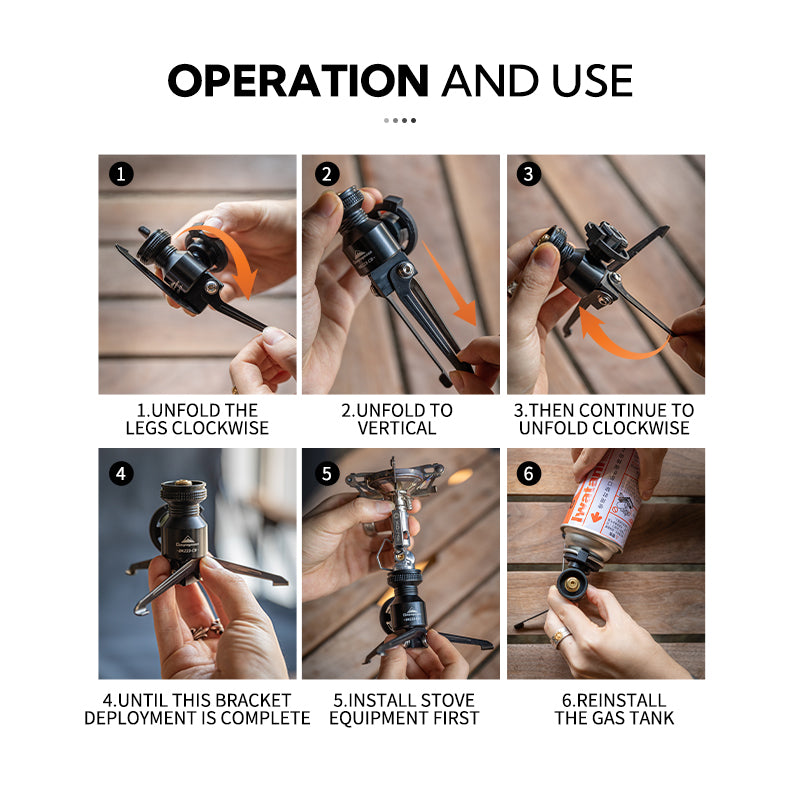 CAMPINGMOON BKZ23-CB Z23-CB Rocket Stove Bracket Black Stand Butane Canister Converter Adaptor Screw Type to Nozzle Standard Gas Fuel Adapter Mount