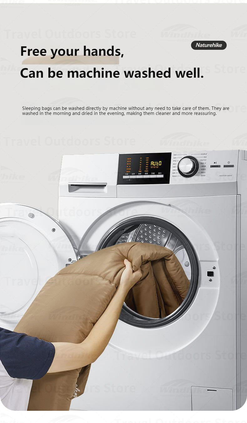 Naturehike 2-in-1 Sleeping Bag Mattress Portable Lightweight Single Person Sleeping Bag & Camping Mat Set Cotton Warm Quilt Waterproof Mat For Spring Autumn