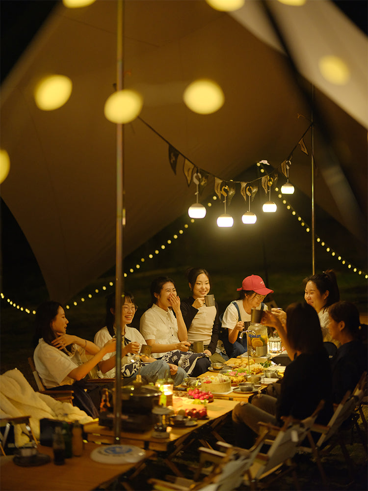 Vidalido Hanging Lamp Outdoor Portable Ultralight Atmosphere Ambient LED Warm Light Lantern Waterproof USB Charging Camping Travel Tent Lighting ABS TPR