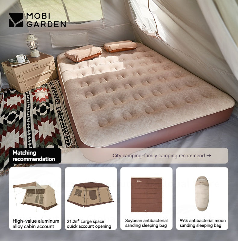 MOBI GARDEN Inflatable Air Mattress Portable Double Automatic Bed With Built-in Electric Inflation Pump 26-29cm Thickened Cushion Outdoor Camping Hiking Picnic Travel Heavy Duty Original MobiGarden