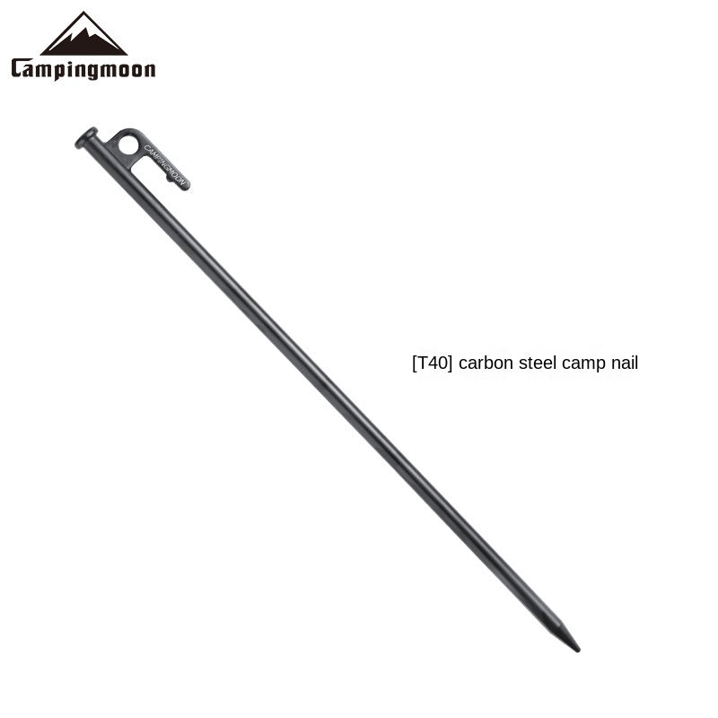 CAMPINGMOON Black Carbon Steel Peg Stakes Pack of 6pcs or 8pcs 20cm 30cm 40cm Length Outdoor Camping Ground Nail Tent Wind Rope Line Pegs Stakes Set Lot Camping Moon Heavy Duty Original Metal Nails