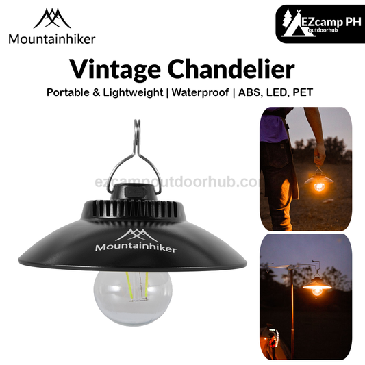 Mountainhiker Vintage Chandelier Hanging Pendant Atmosphere Style Lamp Adjustable 2 Level LED Lantern 2000mAh 180Lm Outdoor Camping Waterproof USB Charging
