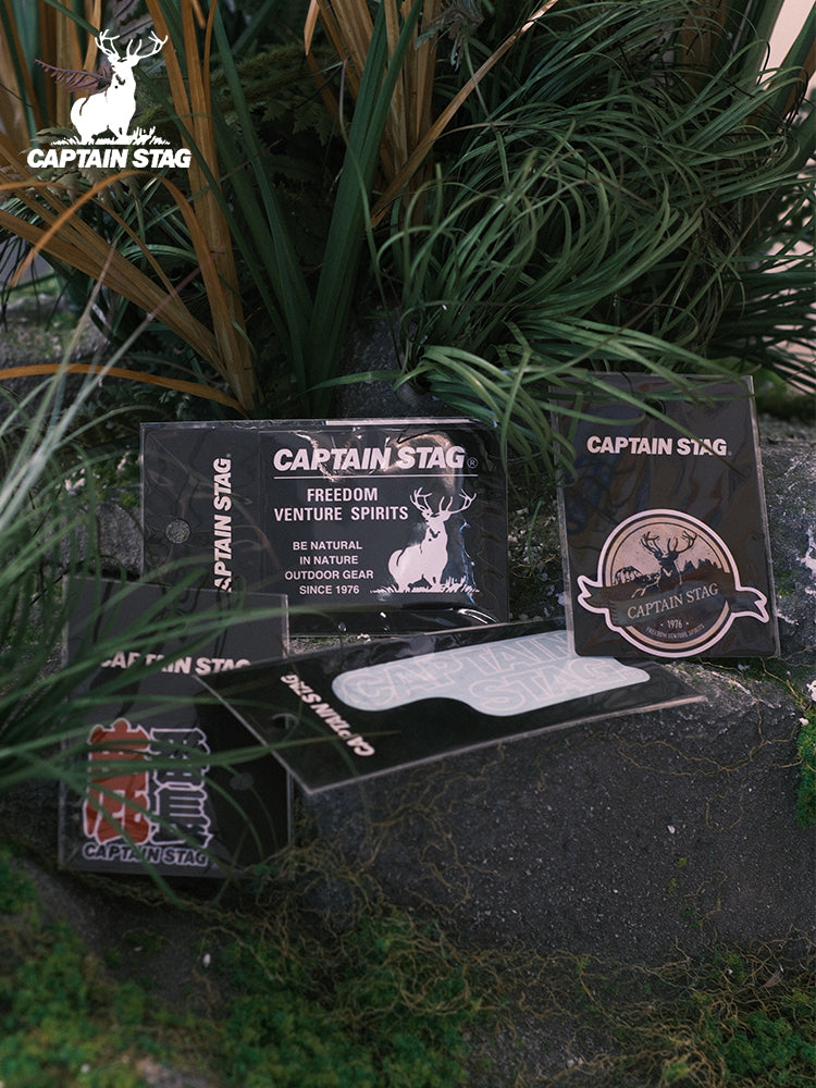 CAPTAIN STAG UM-1524/25/26 Brand Decal Portable Lightweight Vibrant Design Stickers Durable Resistant To Fading Polyvinyl Chloride Resin