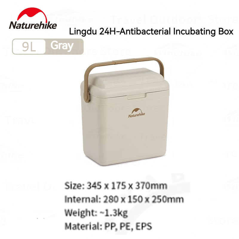 Naturehike 24H Anti-Bacterial Outdoor Cooler Box 9L 13L 24L 33L Cold up to 24H EPS Insulation Food Drink Ice Storage Container Chest Camping Picnic