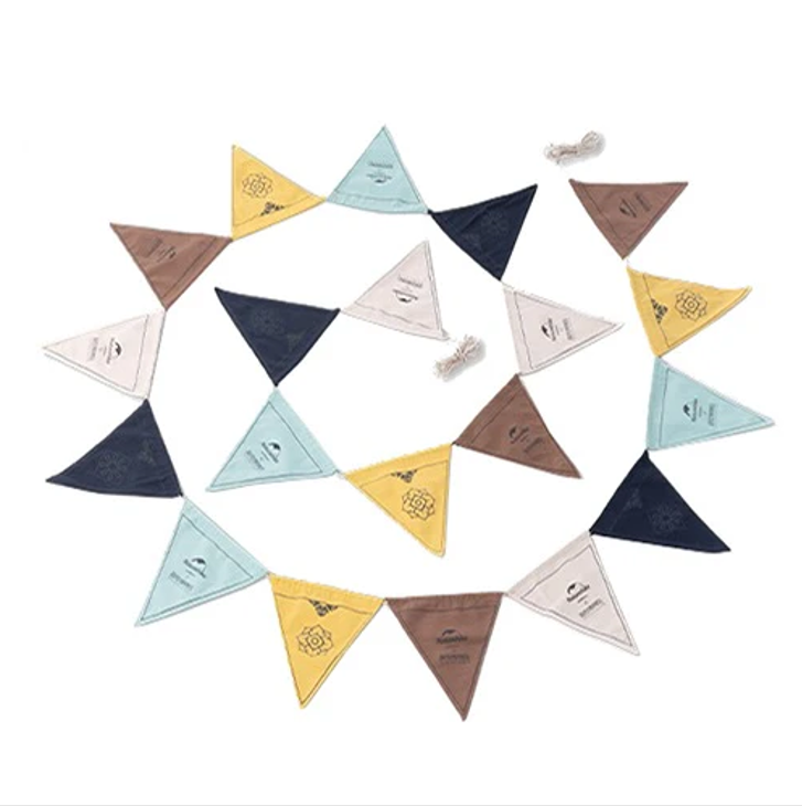 Naturehike Atmosphere Pennant Portable Ultralight 22 Flags 6 Meters Canvas Fabric Hanging Banner Camping Outdoor Festival Flag Decoration Design