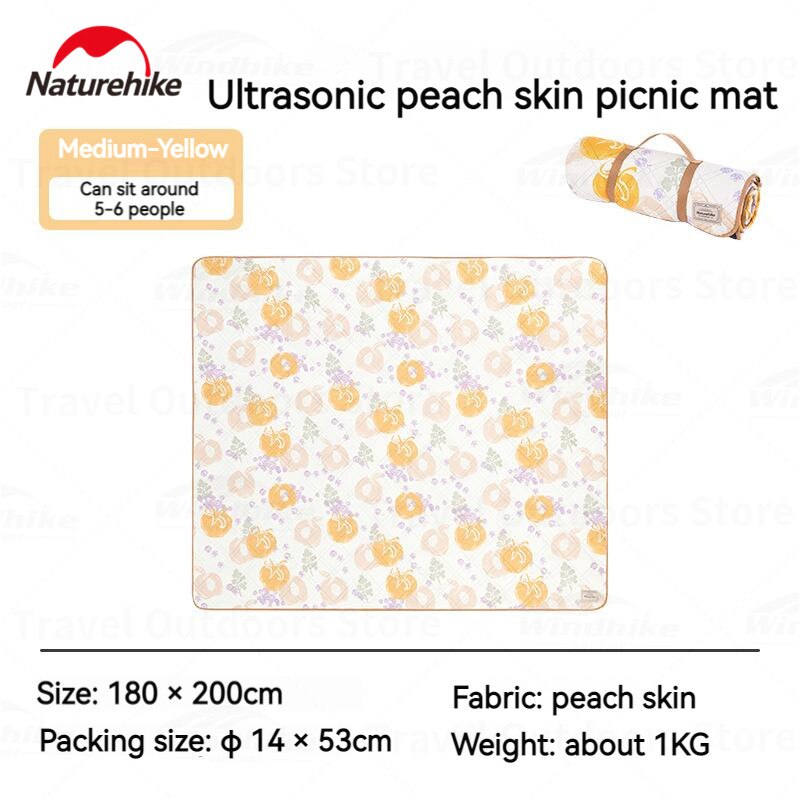Naturehike Ultrasonic Peach Skin Picnic Mat Portable Large Area Picnic Mattress Waterproof Park Outing Mat Outdoor Spring Summer Camping Mat
