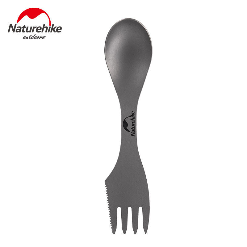 Naturehike Ultralight Titanium Tableware Set Portable Ultralight Spoon Fork Knife 3 in 1 or Piece Set Pack Camping Hiking Outdoor Picnic Beach Travel Dinnerware Heavy Duty Original Nature Hike