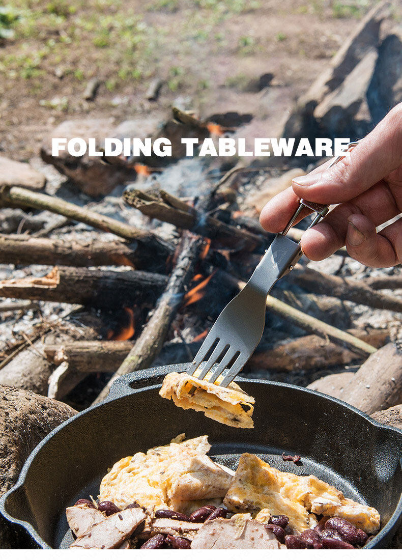 Naturehike Dinnerware Utensil Set Portable Ultralight Multifunctional Tableware Folding Fork Spoon Chopsticks Knife Spork Pure Titanium Outdoor