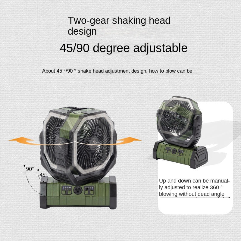 Mountainhiker Cybertron Fan v2 Portable Multipurpose Oscillating Fan Outdoor Camping 20000mAh Battery USB C Charging With Lamp Light Rugged With Remote