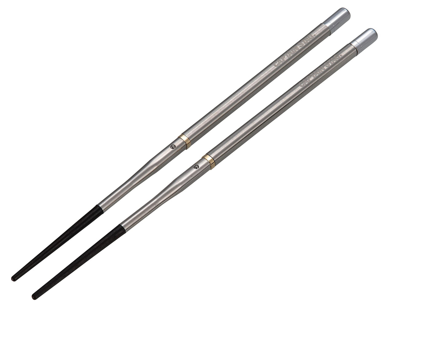 CAPTAIN STAG UH-3050 SHIKA-BASHI Jointed Chopsticks Portable Lightweight Detachable Stainless Steel Ebony Lacquer Premium Camping Cutlery Utensil