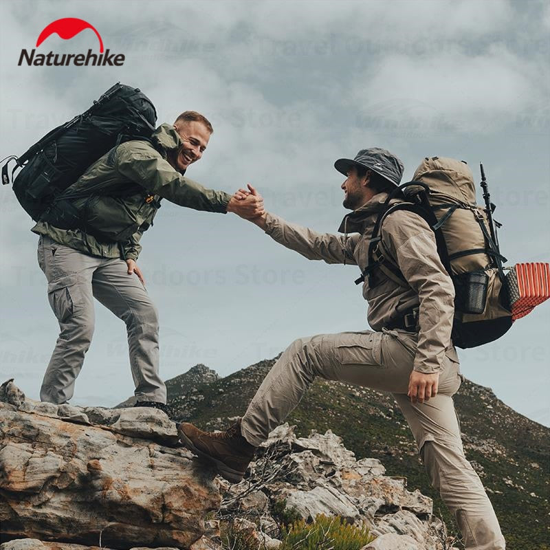 Naturehike 70L + 5L Hiking Mountaineering Backpack Bag Large Capacity Climbing Storage Back Pack Bag with Waterproof Rain Cover Water Bladder Unisex for Men Women Original Heavy Duty Nature Hike 75L