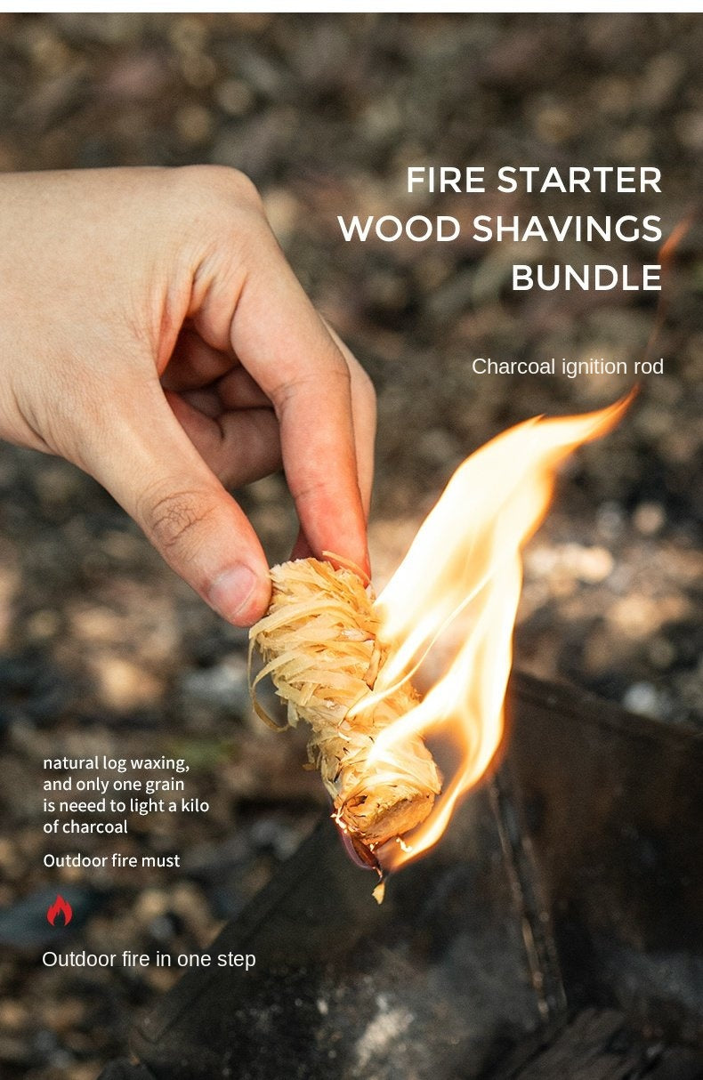Naturehike Fire Starter Wood Shavings Bundle Box Kindling Rod Stick Easy Charcoal Ignition up to Long 10mins Burning Time BBQ Flame Starting Tool Kit