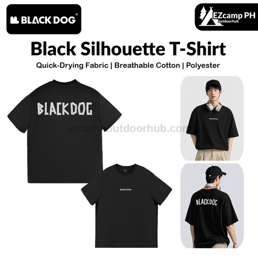BLACKDOG Black Silhouette T-Shirt Unisex Quick-Dry Breathable Fabric Oversized Sweat-Absorbent Non-Sticky Anti-Deformation & Anti-Fraying Street Loose Edition