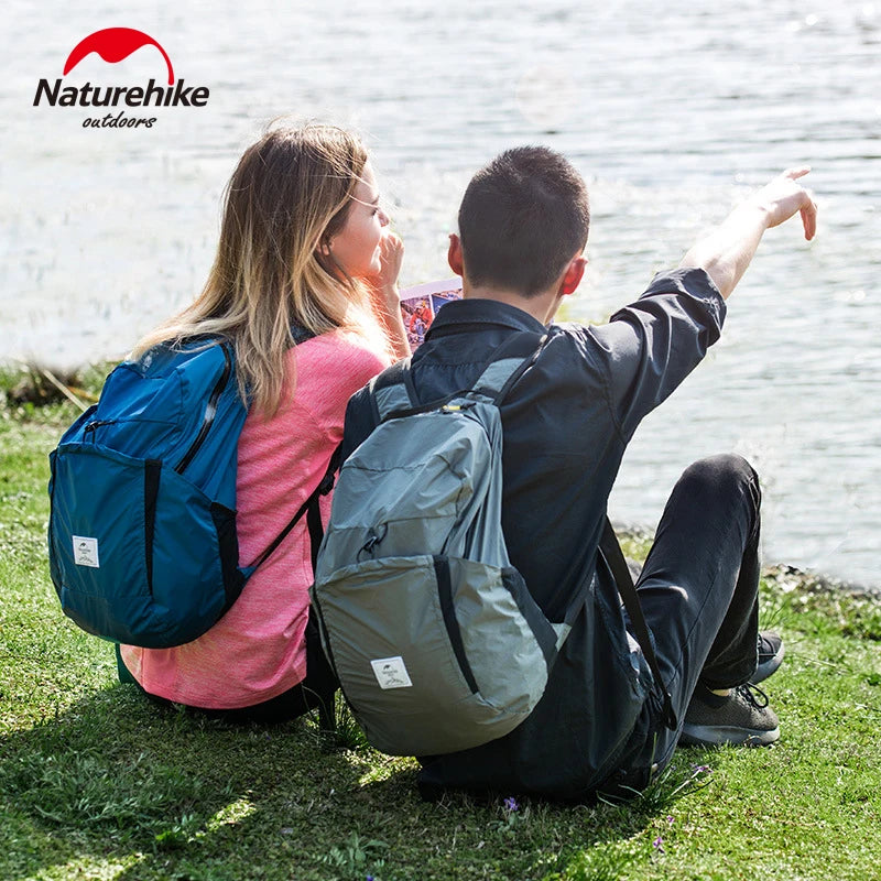 Naturehike 22L Waterproof Backpack Foldable Unisex Backpack Large Capacity Bag Soft And Breathable Wear Resistant Outdoor Camping Travel Hiking Bag