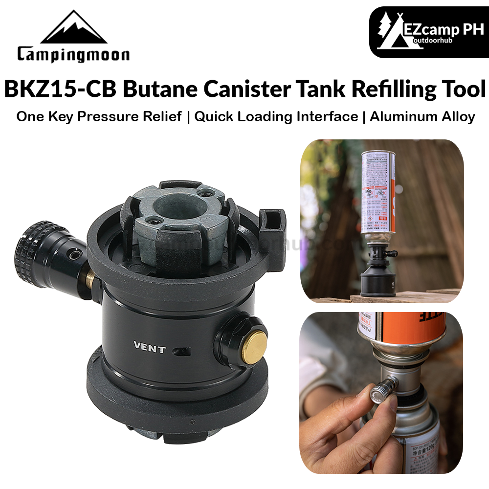 Campingmoon BKZ15-CB Butane Canister Tank Refilling Tool With Pressure Relief Valve Refill Gas Nozzle Standard Fuel Butane Camping Hiking Cooking