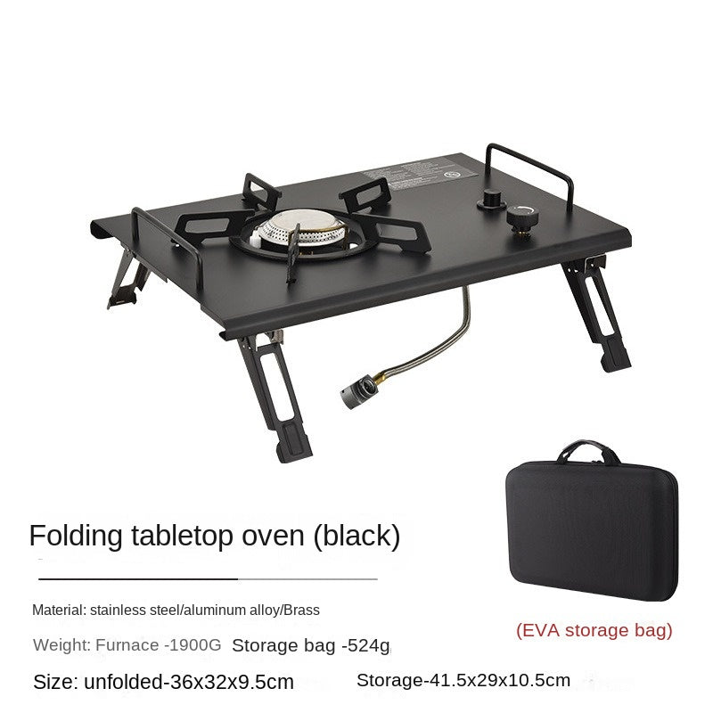 Black IGT Butane Folding Stove Portable Lightweight Integrated Grill Table Camping 1 Unit IGT Module 4kW High Power Cassette Screw Type Threaded Canister