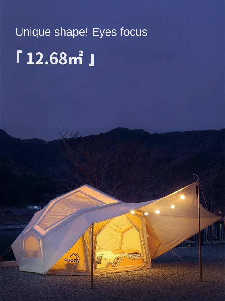 Coody BESTONA AIR Premium Dome Shell Spherical Large Space Air Inflatable Tent Heightened Enlarged All Season Tent Black Beige Army Green