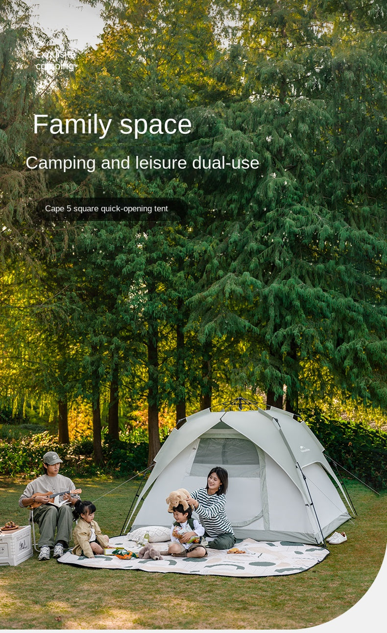 Naturehike CAPE 5 Fast Automatic Pop Up Tent 50+UPF Sun Protection Windproof Family Camping Hiking Travel Picnic Outdoor 3-4 persons Portable Camping Tent Heavy Duty Original Nature Hike