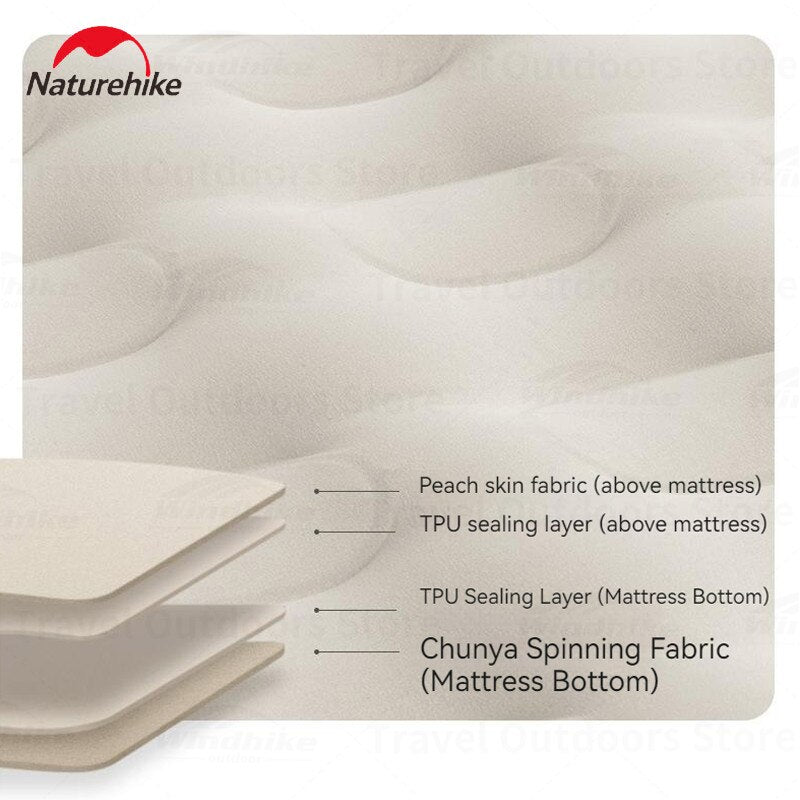 Naturehike Inflatable Mattress Outdoor Portable Lightweight 2-3 Persons Pad Inflatable Bed Built In Air Pump Inflation Height 20cm Thickened Mattress