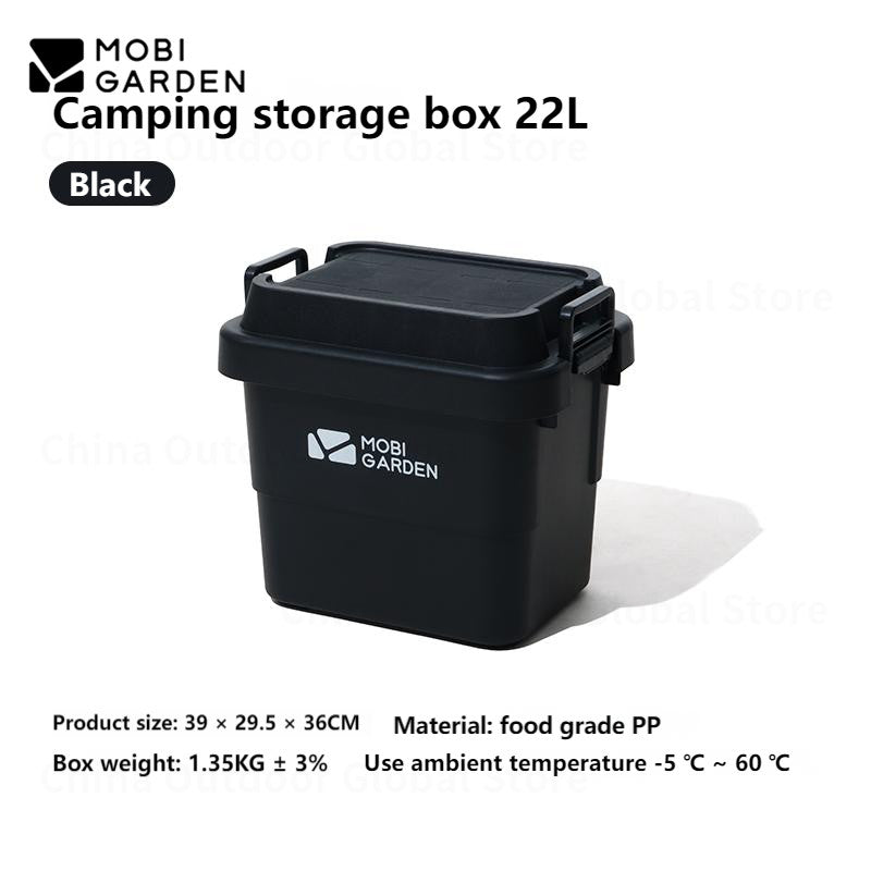 MOBI GARDEN Hard Storage Box Outdoor 22L/50L/50L PRO Large Capacity Portable Storage Bags Food Grade PP Material Box Table Stackable Camping Hiking Beach Picnic Travel Heavy Duty Original MobiGarden