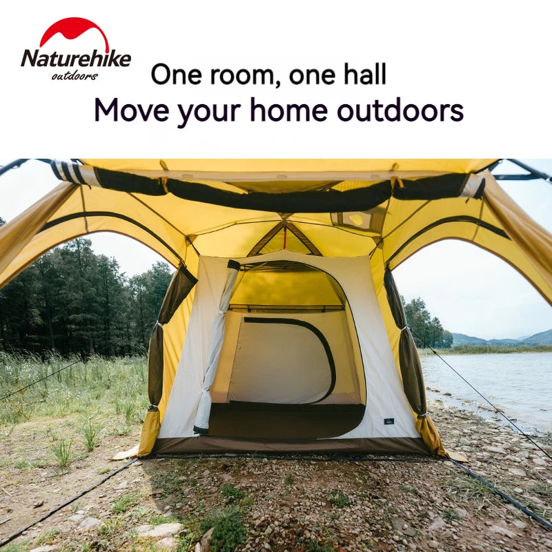 Naturehike Upgraded DUNE 7.6 Hiking Car Camping Tent for 2 to 4 Person 2 Room Large 7.6m² Space Outdoor Shelter 4 Season Double Layer Breathable