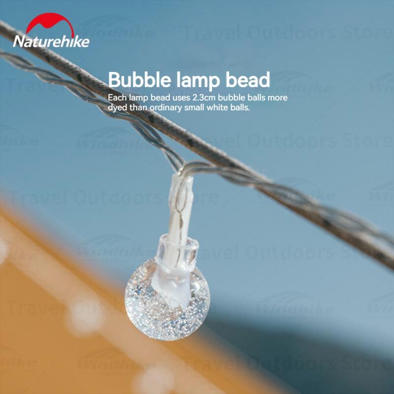 Naturehike Solar String LED Lights 100 Lamp Ball 20m Wire Length Solar USB Charging Battery Waterproof Atmosphere Ambient Lighting with Remote Control