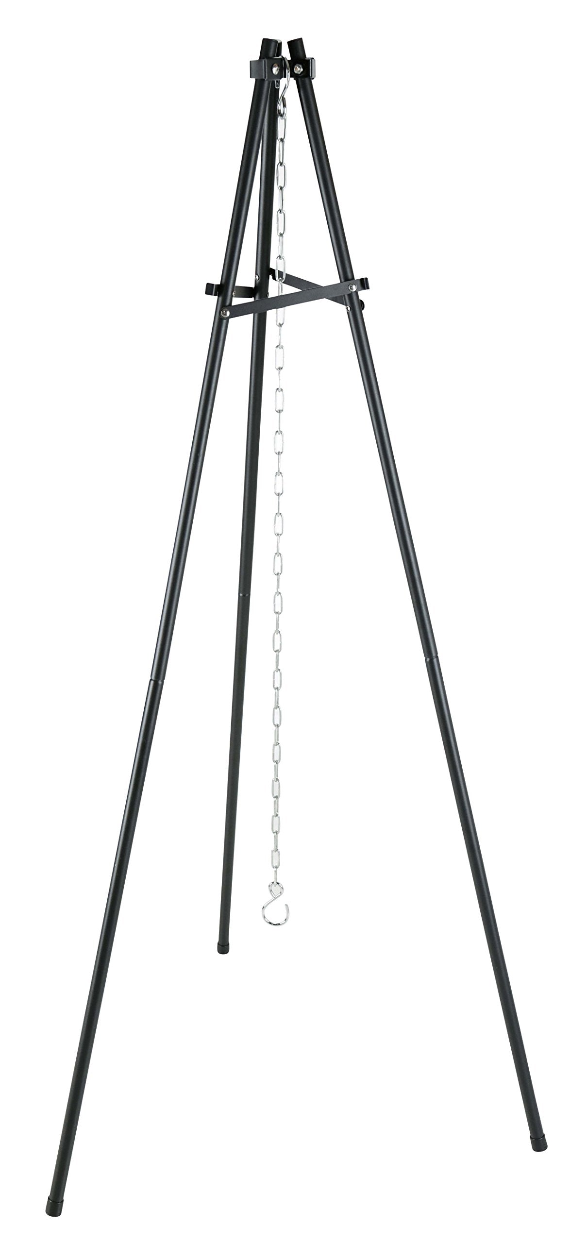 CAPTAIN STAG UG-0009 Bonfire Tripod Portable Black Label Steel Iron Grill Cooking Pot Hanging Bracket Stand Up To 20kg Max Load Heavy Duty