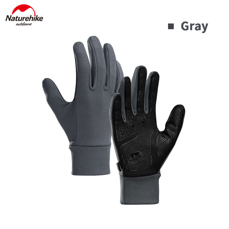 Naturehike Non-Slip Gloves GL10 Touch Friendly Breathable Anti-Slip Outdoor Hiking Full Finger Men Women Touchscreen Glove Black Green Gray Touch Screen