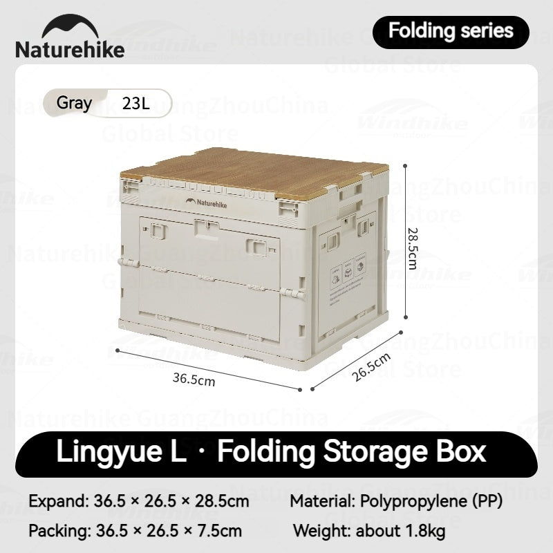 Naturehike PP Folding Storage Box Outdoor Camping Travel Large Box Equipment Portable Multifunctional Car Trunk Storage Cabinet With Table Board