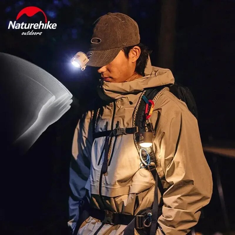 Naturehike STAR MILLET Small Camping Light Mini Clip-on Magnetic Headlamp Multifunctional IPX4 Waterproof USB C Rechargeable Battery Sensor Lantern