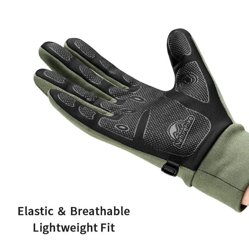 Naturehike Non-Slip Gloves GL10 Touch Friendly Breathable Anti-Slip Outdoor Hiking Full Finger Men Women Touchscreen Glove Black Green Gray Touch Screen