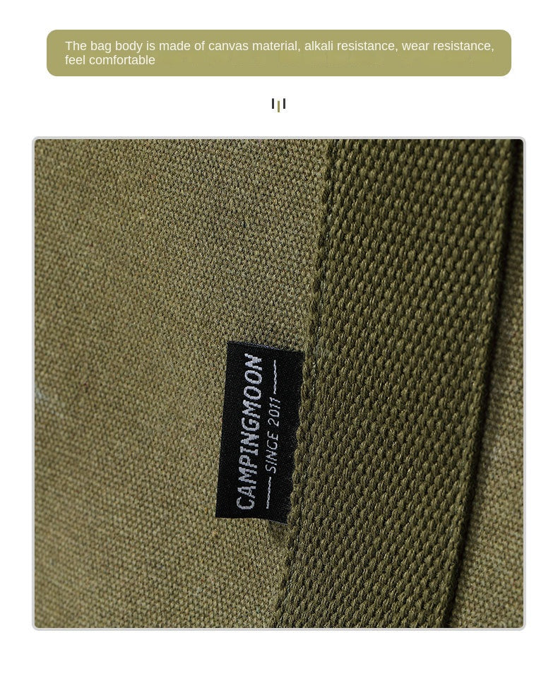 Campingmoon BC-400 Large Canvas Firewood Bag Portable Foldable Carrying Storage Bag Outdoor Camping Equipment Tools Utensils Fire Wood Bag Heavy Duty