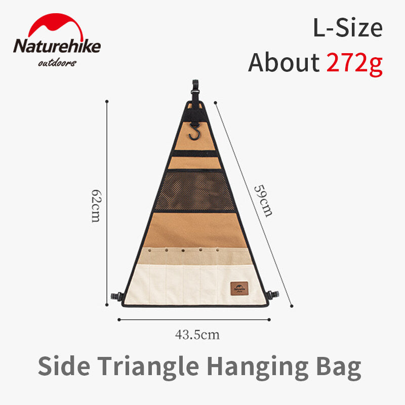 Naturehike Side Triangle Hanging Bag Multipurpose Storage Canvas Bag For Triangular Hanging Rack Shelf Small Large Multi Pocket Tableware Utensil Hang Shelves Add-on Accessories Organizer
