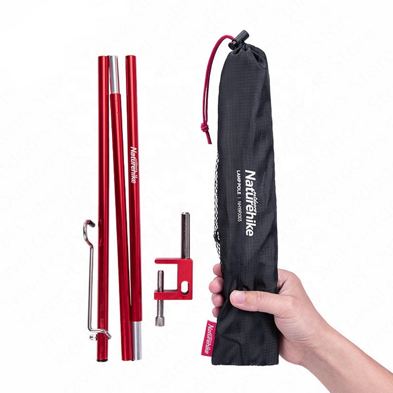 Naturehike Small Lamp Pole Outdoor Camping Aluminum Alloy Camp Lantern Post Holder Gas LED Light Rod Stick Tabletop Bracket or with Ground Nail